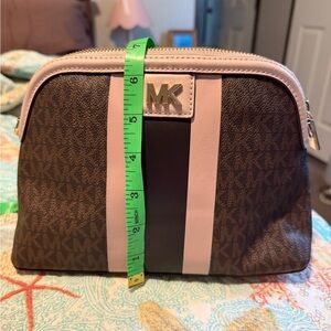 Michael Kors Brown and Gold Crossbody Bag with Textured Leather